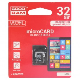 GOODRAM 32Gb Micro SD med adapter Klass 10